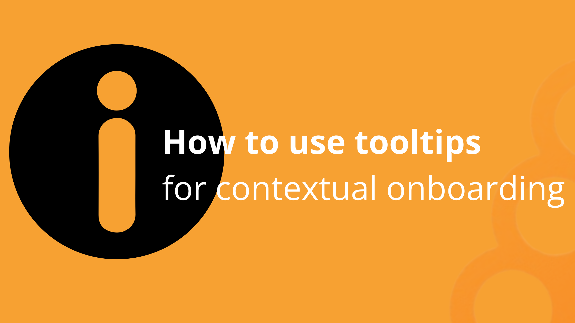 Orange background and white title blog text, information icone in the back in black